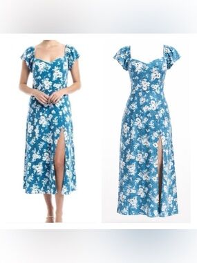 Old Navy Milkmaid Tiered Maxi Dress Size 2X Beach Coastal Cottage Floral Resort